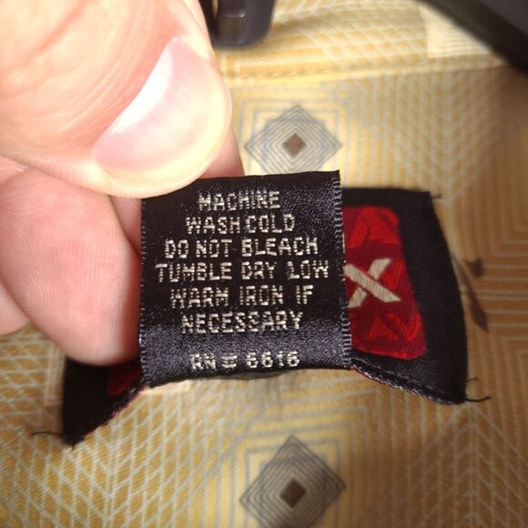 Vintage Avirex Shirt Mens XXL Gold Geometric Pattern Short Sleeve Button Down - Picture 7 of 16